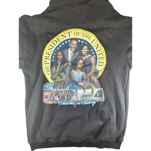 Godbody Barack Obama First Family President Black Zip Up Hoodie Mens 2XL